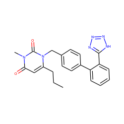 CCCc1cc(=O)n(C)c(=O)n1Cc1ccc(-c2ccccc2-c2nnn[nH]2)cc1 ZINC000003804570