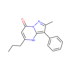 CCCc1cc(=O)n2nc(C)c(-c3ccccc3)c2[nH]1 ZINC000100756829