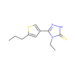 CCCc1cc(-c2n[nH]c(=S)n2CC)cs1 ZINC000006139007