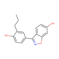 CCCc1cc(-c2noc3cc(O)ccc23)ccc1O ZINC000003819167