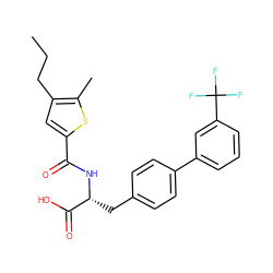 CCCc1cc(C(=O)N[C@H](Cc2ccc(-c3cccc(C(F)(F)F)c3)cc2)C(=O)O)sc1C ZINC000299840116