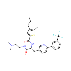 CCCc1cc(C(=O)N[C@H](Cc2ccc(-c3cccc(C(F)(F)F)c3)nc2)C(=O)NCCN(C)C)sc1C ZINC000299832568