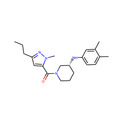 CCCc1cc(C(=O)N2CCC[C@@H](Nc3ccc(C)c(C)c3)C2)n(C)n1 ZINC000012449466