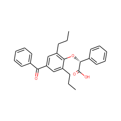 CCCc1cc(C(=O)c2ccccc2)cc(CCC)c1O[C@@H](C(=O)O)c1ccccc1 ZINC000013646450