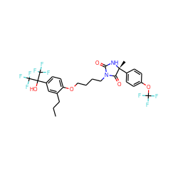 CCCc1cc(C(O)(C(F)(F)F)C(F)(F)F)ccc1OCCCCN1C(=O)N[C@](C)(c2ccc(OC(F)(F)F)cc2)C1=O ZINC000163895654