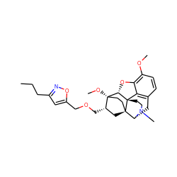 CCCc1cc(COC[C@H]2C[C@@]34CC[C@]2(OC)[C@@H]2Oc5c(OC)ccc6c5[C@@]23CCN(C)[C@@H]4C6)on1 ZINC000148770441