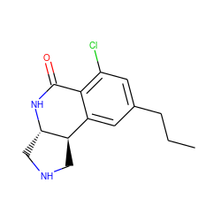 CCCc1cc(Cl)c2c(c1)[C@H]1CNC[C@@H]1NC2=O ZINC000038219644