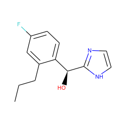 CCCc1cc(F)ccc1[C@H](O)c1ncc[nH]1 ZINC000914431265