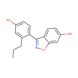 CCCc1cc(O)ccc1-c1noc2cc(O)ccc12 ZINC000013583547