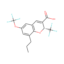 CCCc1cc(OC(F)(F)F)cc2c1O[C@@H](C(F)(F)F)C(C(=O)O)=C2 ZINC000064559799