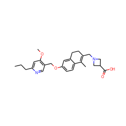 CCCc1cc(OC)c(COc2ccc3c(c2)CCC(CN2CC(C(=O)O)C2)=C3C)cn1 ZINC000117371476