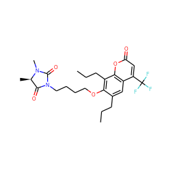 CCCc1cc2c(C(F)(F)F)cc(=O)oc2c(CCC)c1OCCCCN1C(=O)[C@@H](C)N(C)C1=O ZINC000116619438