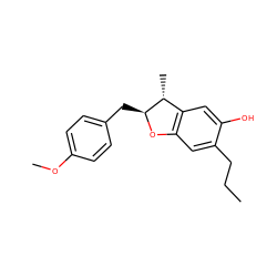 CCCc1cc2c(cc1O)[C@@H](C)[C@H](Cc1ccc(OC)cc1)O2 ZINC000000014886