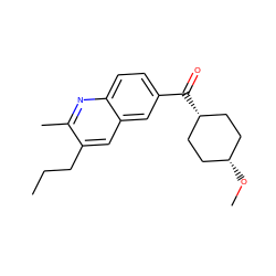 CCCc1cc2cc(C(=O)[C@H]3CC[C@@H](OC)CC3)ccc2nc1C ZINC000261186324