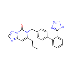 CCCc1cc2ncnn2c(=O)n1Cc1ccc(-c2ccccc2-c2nnn[nH]2)cc1 ZINC000026185275