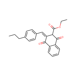 CCCc1ccc(/C=C2\C(=O)c3ccccc3C(=O)C2C(=O)OCC)cc1 ZINC000017781107