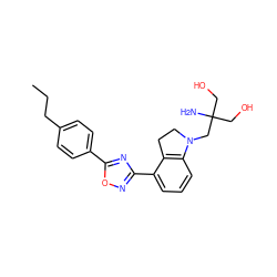 CCCc1ccc(-c2nc(-c3cccc4c3CCN4CC(N)(CO)CO)no2)cc1 ZINC000114099336