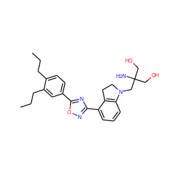 CCCc1ccc(-c2nc(-c3cccc4c3CCN4CC(N)(CO)CO)no2)cc1CCC ZINC000114101709