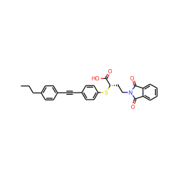 CCCc1ccc(C#Cc2ccc(S[C@@H](CCN3C(=O)c4ccccc4C3=O)C(=O)O)cc2)cc1 ZINC000034801880