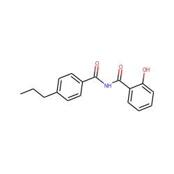 CCCc1ccc(C(=O)NC(=O)c2ccccc2O)cc1 ZINC000000157023