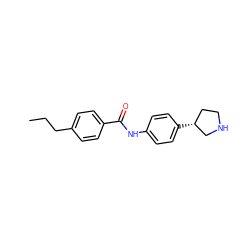 CCCc1ccc(C(=O)Nc2ccc([C@@H]3CCNC3)cc2)cc1 ZINC000117717832