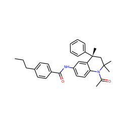 CCCc1ccc(C(=O)Nc2ccc3c(c2)[C@](C)(c2ccccc2)CC(C)(C)N3C(C)=O)cc1 ZINC000013611364