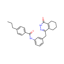 CCCc1ccc(C(=O)Nc2cccc(Cc3n[nH]c(=O)c4c3CCCC4)c2)cc1 ZINC000168540765