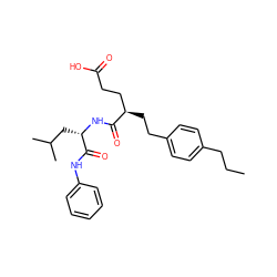 CCCc1ccc(CC[C@H](CCC(=O)O)C(=O)N[C@@H](CC(C)C)C(=O)Nc2ccccc2)cc1 ZINC000003807519