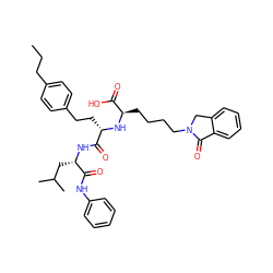 CCCc1ccc(CC[C@H](N[C@H](CCCCN2Cc3ccccc3C2=O)C(=O)O)C(=O)N[C@@H](CC(C)C)C(=O)Nc2ccccc2)cc1 ZINC000027890737