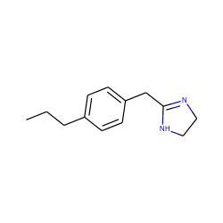 CCCc1ccc(CC2=NCCN2)cc1 ZINC000013779799