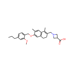 CCCc1ccc(COc2cc3c(cc2C)C(C)=C(CN2CC(C(=O)O)C2)CC3)c(OC)c1 ZINC000117394619