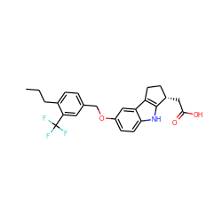 CCCc1ccc(COc2ccc3[nH]c4c(c3c2)CC[C@@H]4CC(=O)O)cc1C(F)(F)F ZINC000117527246