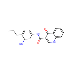 CCCc1ccc(NC(=O)c2c[nH]c3ccccc3c2=O)cc1N ZINC000113735299