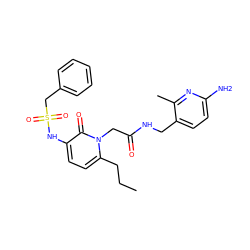 CCCc1ccc(NS(=O)(=O)Cc2ccccc2)c(=O)n1CC(=O)NCc1ccc(N)nc1C ZINC000001488296