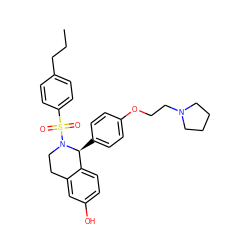 CCCc1ccc(S(=O)(=O)N2CCc3cc(O)ccc3[C@@H]2c2ccc(OCCN3CCCC3)cc2)cc1 ZINC000026664179