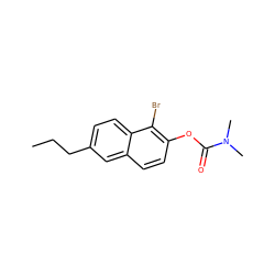 CCCc1ccc2c(Br)c(OC(=O)N(C)C)ccc2c1 ZINC000084729837