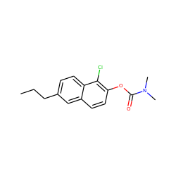 CCCc1ccc2c(Cl)c(OC(=O)N(C)C)ccc2c1 ZINC000084687417