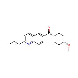 CCCc1ccc2cc(C(=O)[C@H]3CC[C@@H](OC)CC3)ccc2n1 ZINC000253637815