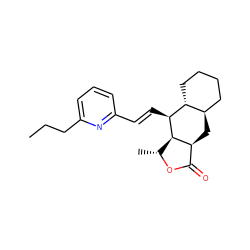 CCCc1cccc(/C=C/[C@@H]2[C@@H]3[C@@H](C)OC(=O)[C@@H]3C[C@@H]3CCCC[C@H]32)n1 ZINC000013673124