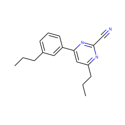 CCCc1cccc(-c2cc(CCC)nc(C#N)n2)c1 ZINC000058537974