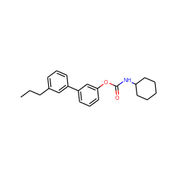 CCCc1cccc(-c2cccc(OC(=O)NC3CCCCC3)c2)c1 ZINC000013583485