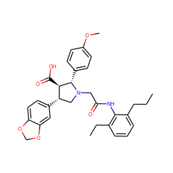 CCCc1cccc(CC)c1NC(=O)CN1C[C@H](c2ccc3c(c2)OCO3)[C@@H](C(=O)O)[C@@H]1c1ccc(OC)cc1 ZINC000027194353