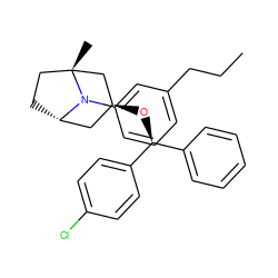 CCCc1cccc(N2[C@H]3CC[C@]2(C)C[C@@H](O[C@@H](c2ccccc2)c2ccc(Cl)cc2)C3)c1 ZINC000103237527