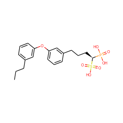 CCCc1cccc(Oc2cccc(CCC[C@@H](P(=O)(O)O)S(=O)(=O)O)c2)c1 ZINC000013746400