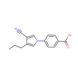 CCCc1cn(-c2ccc(C(=O)O)cc2)cc1C#N ZINC000200835494