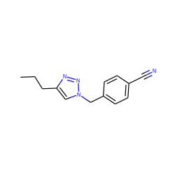 CCCc1cn(Cc2ccc(C#N)cc2)nn1 ZINC000072155595