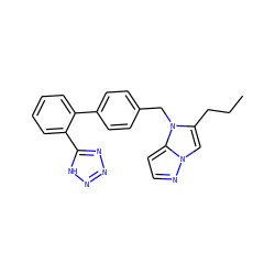 CCCc1cn2nccc2n1Cc1ccc(-c2ccccc2-c2nnn[nH]2)cc1 ZINC000027318681