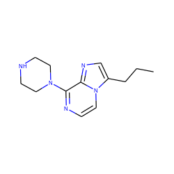 CCCc1cnc2c(N3CCNCC3)nccn12 ZINC000011422391