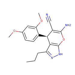 CCCc1n[nH]c2c1[C@@H](c1ccc(OC)cc1OC)C(C#N)=C(N)O2 ZINC000004740107