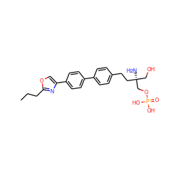 CCCc1nc(-c2ccc(-c3ccc(CC[C@@](N)(CO)COP(=O)(O)O)cc3)cc2)co1 ZINC000103301173